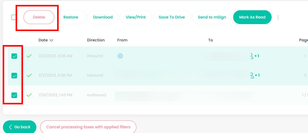 How to Delete a Fax – Documo